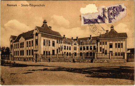 1924 Késmárk, Kezmarok; Staats-Bürgerschule / Állami polgári iskola. Nikolaus Reiner kiadása. Phot. P. Csaplovics / school (EK)