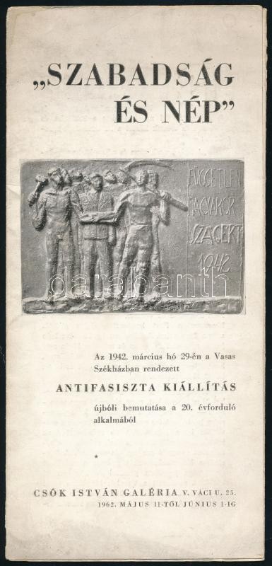 1962 'Szabadság és nép' antifasiszta kiállítás újbóli bemutatása kiállítási prospektus
