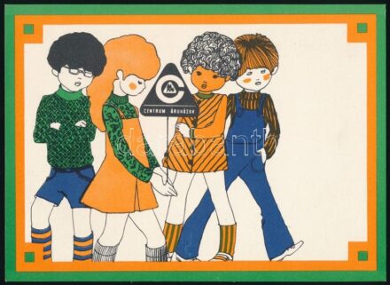 1973 Centrum Áruházak grafikus órarend, Offset-ny., 20x14,5 cm