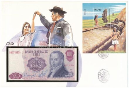 Chile 1983. 100P felbélyegzett borítékban, bélyegzéssel T:I Chile 1983. 100 Pesos in envelope with stamp and cancellation C:UNC