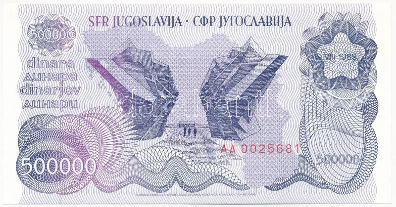 Jugoszlávia 1989. 500.000D 'AA 0025681' T:I Yugoslavia 1989. 500.000 Dinara 'AA 0025681' C:UNC Krause P#98 - Image 2