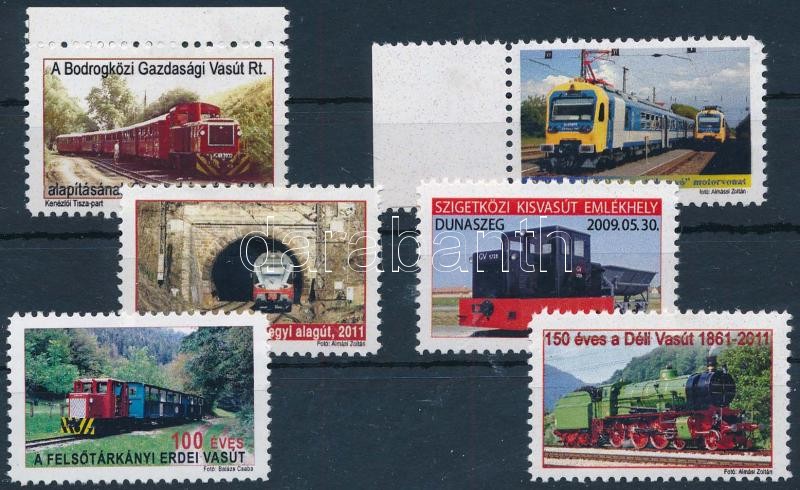2009-2011. 6 db KLF vasút motívum levélzáró - Jubiláló mozdonyok