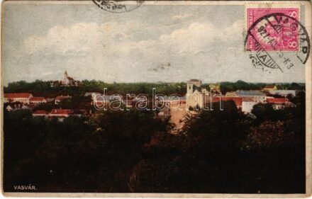1927 Vasvár, látkép. Schrammel kiadása (kopott sarkak / worn corners)