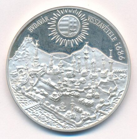 1986. 500Ft Ag 'Budavár visszavétele 1686' T:1- (PP) Adamo EM97