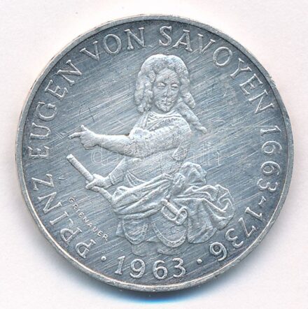 Ausztria 1963. 25Sch Ag '300 éve született Savoyai Jenő herceg' T:2 Austria 1963. 25 Schilling Ag '300th Anniversary of the Birth of Prince Eugen' C:XF Krause KM#2893