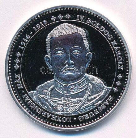 DN 'Magyarország Keresztény Királyai / IV. Boldog Károly 1916-1918' Ag emlékérem (20,42g/0.333/38mm) T:PP