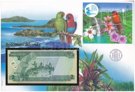 Salamon-szigetek 1986. 2$ felbélyegzett borítékban, bélyegzéssel T:I Solomon Islands 1986. 2 Dollars in envelope with stamp and cancellation C:UNC