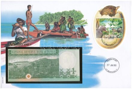 Tonga 1995. 1D borítékban, alkalmi bélyeggel és bélyegzéssel T:I Tonga 1995. 1 Dollar in envelope with stamps and cancellations C:UNC