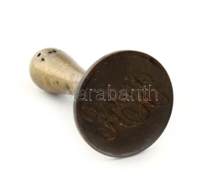 Monogrammos pecsétnyomó, fém, 3,5cm