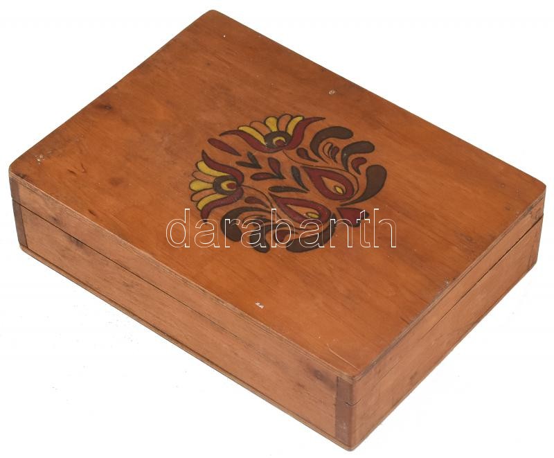 Borotválkozó készlet, fa dobozban, tükmörrel, 21x15,5x5,5cm - Image 2