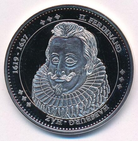 DN 'Magyarország Keresztény Királyai / II. Ferdinánd 1619-1637' Ag emlékérem (20,25g/0.333/38mm) T:PP