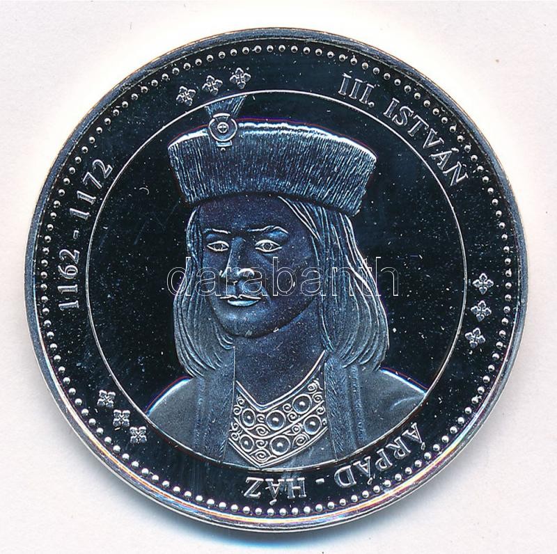 DN 'Magyarország Keresztény Királyai / III. István 1162-1172' Ag emlékérem (20,20g/0.333/38mm) T:PP