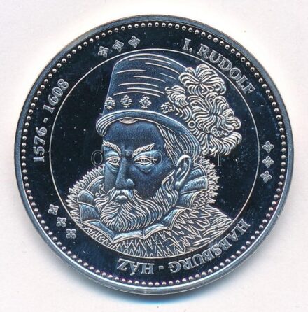 DN 'Magyarország Keresztény Királyai / I. Rudolf 1576-1608' Ag emlékérem (20,15g/0.333/38mm) T:PP ph