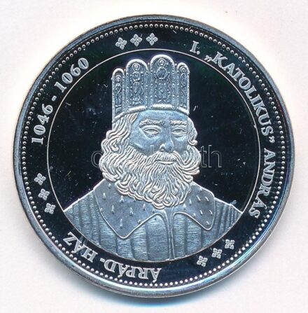 DN 'Magyarország Keresztény Királyai / I. 'Katolikus' András 1046-1060' Ag emlékérem (20,20g/0.333/38mm) T:PP kis ph