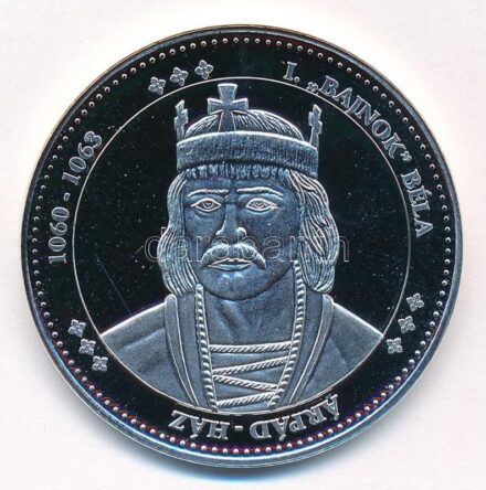 DN 'Magyarország Keresztény Királyai / I. 'Bajnok' Béla 1060-1063' Ag emlékérem (20,20g/0.333/38mm) T:PP