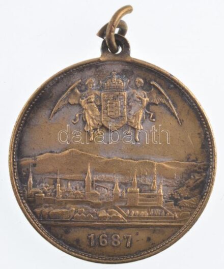 1896. 'Magyarország ezeréves fennállásának és ős Budavára emlékékre 1896' Br emlékérem füllel (31mm) T:III