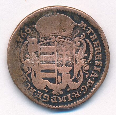 1766. Rézdénár 'Mária Terézia / zárt korona' T:3 Huszár: 1756., Unger III.: 1278.