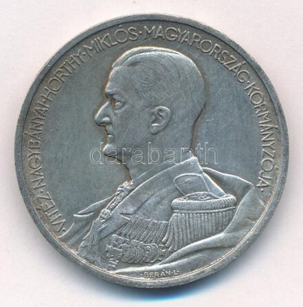 1939. 5P Ag 'Horthy balra' T:1-,2 patina Adamo P8.1