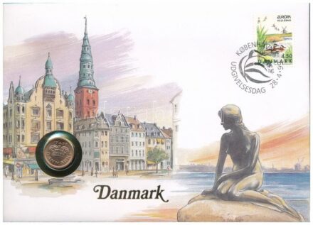 Dánia 1999. 25ö felbélyegzett borítékban, bélyegzéssel, német nyelvű leírással T:1 Denmark 1999. 25 Öre in envelope with stamp and cancellation, with German description C:UNC