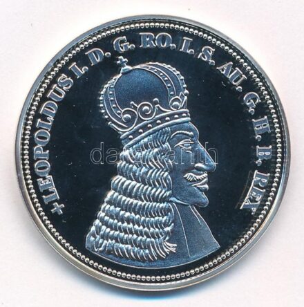 DN 'Királyi koronák - I. Lipót / 5 korona 1909' Ag emlékérem tanúsítvánnyal (20g/0.999/38,61mm) T:PP kis parina