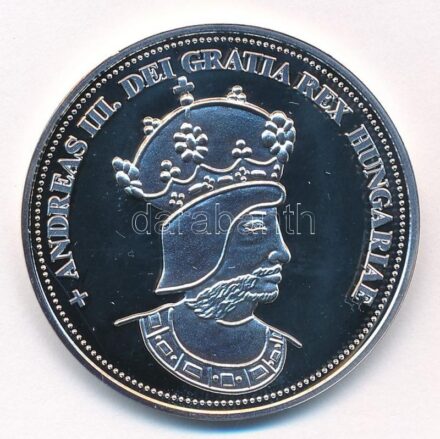DN 'Királyi koronák - III. András / 5 korona 1909' Ag emlékérem tanúsítvánnyal (20g/0.999/38,61mm) T:PP kis patina
