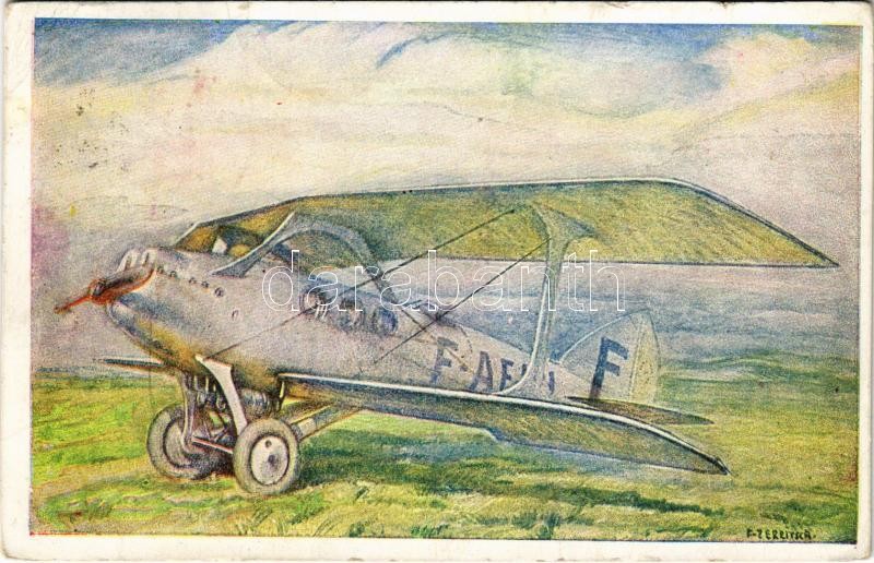 1924 Flugpost / Austrian mail plane, airmail s: Zerritsch (EB)