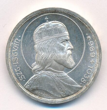 1938. 5P Ag 'Szent István' T:1- patina Adamo P8.1