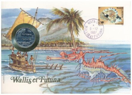 Francia Polinézia / Wallis és Futuna 1990. 2Fr felbélyegzett borítékban, bélyegzéssel, német nyelvű leírással T:1 French Polynesia / Wallis and Futuna 1990. 2 Francs in envelope with stamp and cancellation with German language