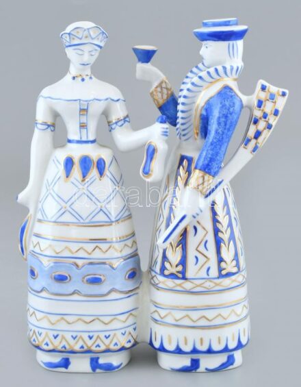 Hollóházi porcelán, rossz döntés, kézzel festett, jelzett, hibátlan, 20,5×15 cm