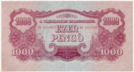 1944. 1000P 'A Vörös Hadsereg Parancsnoksága' 'TP 481869' T:III szép papír, restaurált Adamo P48