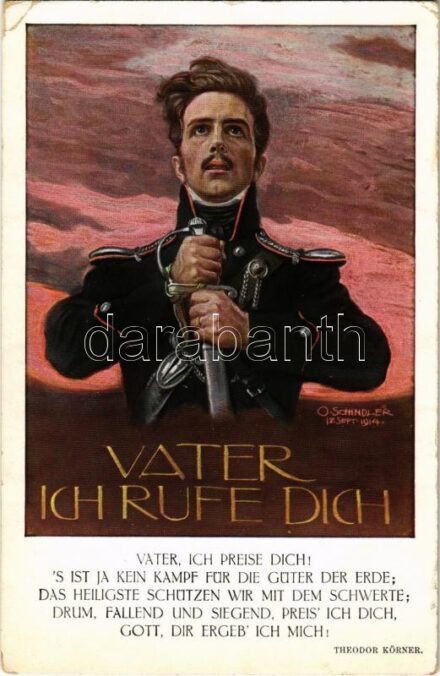 Vater ich rufe dich / WWI Austro-Hungarian K.u.K. military art postcard, Theodor Körner s: O. Schindler (EK)