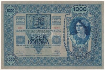 1902. 1000K felülbélyegzés nélkül T:III Adamo SK35