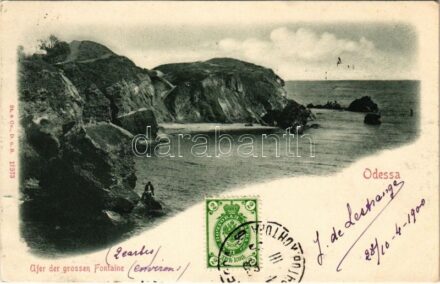 1900 Odessa, Odesa; Ufer der grossen Fontaine / shore. TCV card (EK)