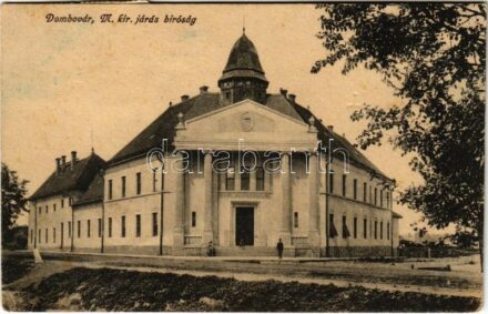 1921 Dombóvár, M. kir. járásbíróság. Vasúti levelezőlapárusítás 16. sz. 1918. (lyuk / pinhole)
