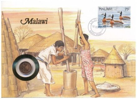 Malawi 1991. 1t felbélyegzett borítékban, bélyegzéssel, német nyelvű tájékoztatóval T:1 Malawi 1991. 1 Tambala in envelope with stamp, cancellation and a prospectus in german C:UNC