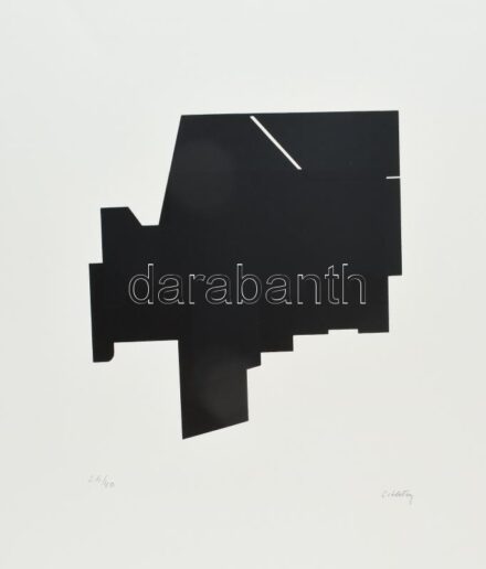 Hetey Katalin (1924-2010): Geometrikus kompozíció. Szitanyomat, papír. Jelzett. Számozott (26/40). Lapméret: 54x43 cm / Screenprint on paper, signed, numbered (26/40).