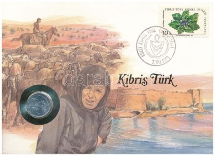 Észak-Ciprus / Észak-Ciprusi Török Köztársaság 1983. 1/2c Al felbélyegzett borítékban, bélyegzéssel, német nyelvű tájékoztatóval T:1- kis karc Northern-Cyprus / The Turkish Republic of Northern Cyprus 1983. 1/2 Cent Al in envelope