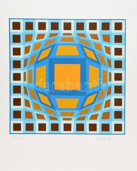 Vasarely Victor (1908-1997): Vega 1. Szitanyomat, papír, jelzett, számozott (47/110). Az 1985-ben a Helikon Kiadónál megjelent mappából. 35,5×35,5 cm