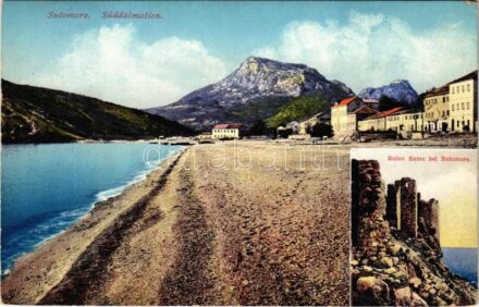 1913 Sutomore (Spic), Süddalmatien, Ruine Ratec / castle ruins (EK)