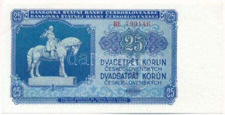 Csehszlovákia 1953. 25K 'BE 733146' T:I-,II hajtatlan, sarokhajlások Czechoslovakia 1953. 25 Korun 'BE 733146' C:AU,XF unfolded, folded corners Krause P#84b