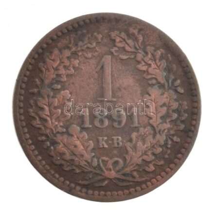 1891KB 1kr Cu 'Fiume-címer' T:2,2- jobb felső szélénél elvékonyodott lapka Adamo M4.1