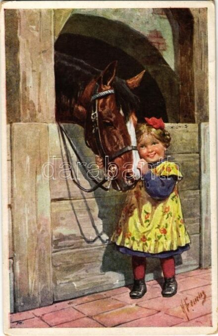 1922 Girl with horse. B.K.W.I. 687-2. s: K. Feiertag (EK)