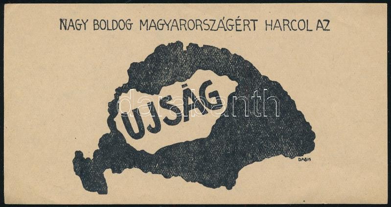'Nagy boldog Magyarországért harcol az Ujság' irredenta számolócédula
