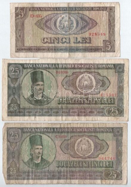 Románia 1966. 5L-100L (10db) T:III-IV Romania 1966. 5 Lei - 100 Lei (10pcs) C:F-G