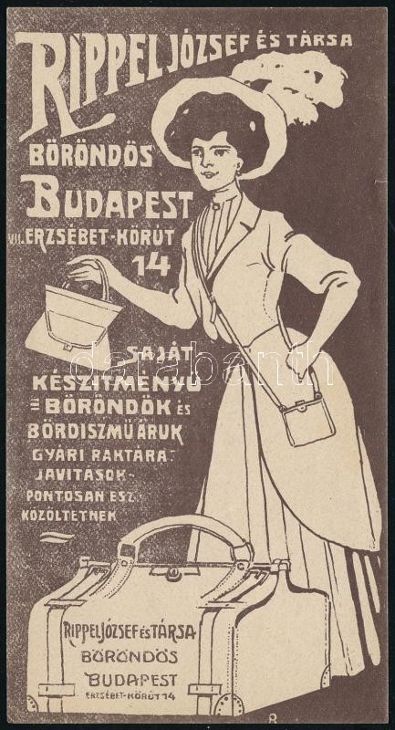 Rippel József és Társa bőröndös számolócédula