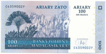 Madagaszkár 2004. 100A T:I Madagascar 2004. 100 Ariary C:UNC Krause P#86