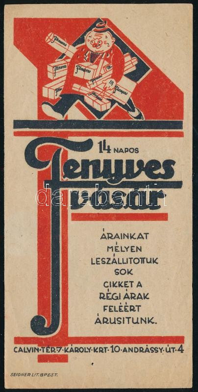 14 napos Fenyves vásár számolócédula