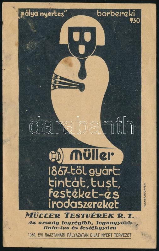 Müller Testvérek Rt. számolócédula, felületén törésnyom