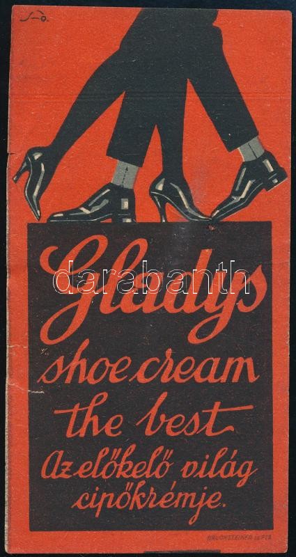 Gladys cipőkrém számolócédula