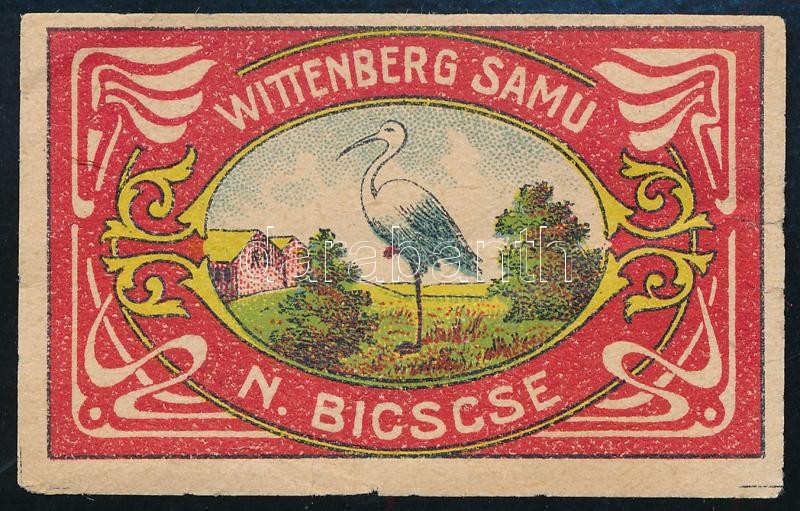 Winterberg Samu Nagybiccse litho gyufacímke, kis szakadással
